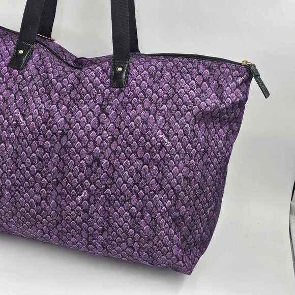 Coach XL Purple Multi Snake Print Getaway PACKABLE Travel Weekender Tote 1 PIECE - Picture 8 of 12